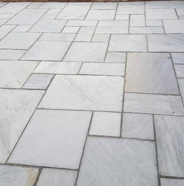 sandstone raj grey blend paving pack 18mm calibrated